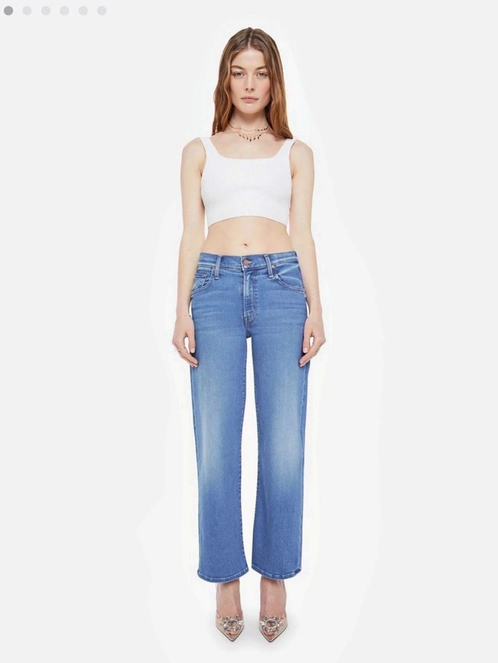 BNWT MOTHER Rambler Jeans size 28 CURRENT blue straight leg denim